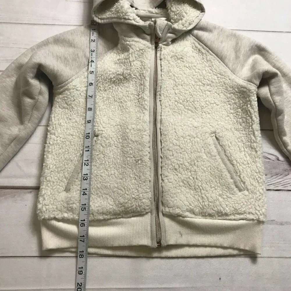 Athleta Girls White Long Sleeves Lightweight Full Zip Hoodie Size Small
